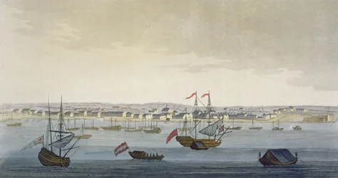 Miasto Paramaribo (kolorowy grawerunek)